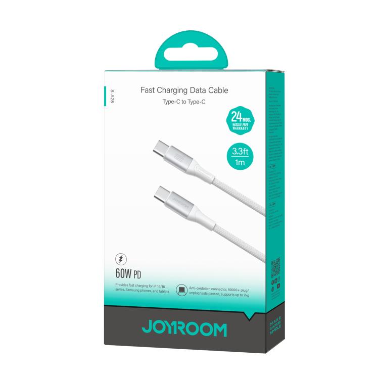 JOYROOM S-A28 Flash Series 480Mbps Fast Charging Data Cable, Type-C to Type-C Cable, Length: 1m(White) - USB-C & Type-C Cable by JOYROOM | Online Shopping UK | buy2fix