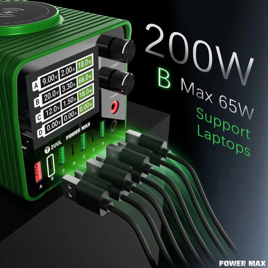 2UUL PC01 POWER MAX 200W Multi-Port Charger Adjustable Voltage Power Supply, Plug:EU Plug - Power Supply by 2UUL | Online Shopping UK | buy2fix