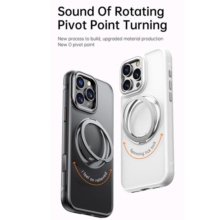 For iPhone 16 Gear 360 Rotation MagSafe Holder Phone Case(Black) - iPhone 16 Cases by buy2fix | Online Shopping UK | buy2fix