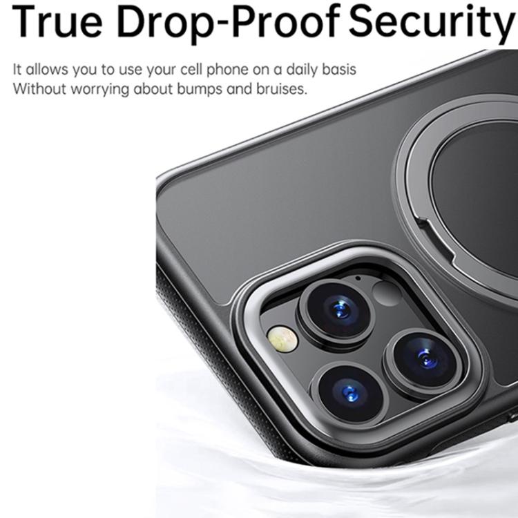 For iPhone 16 Gear 360 Rotation MagSafe Holder Phone Case(Black) - iPhone 16 Cases by buy2fix | Online Shopping UK | buy2fix