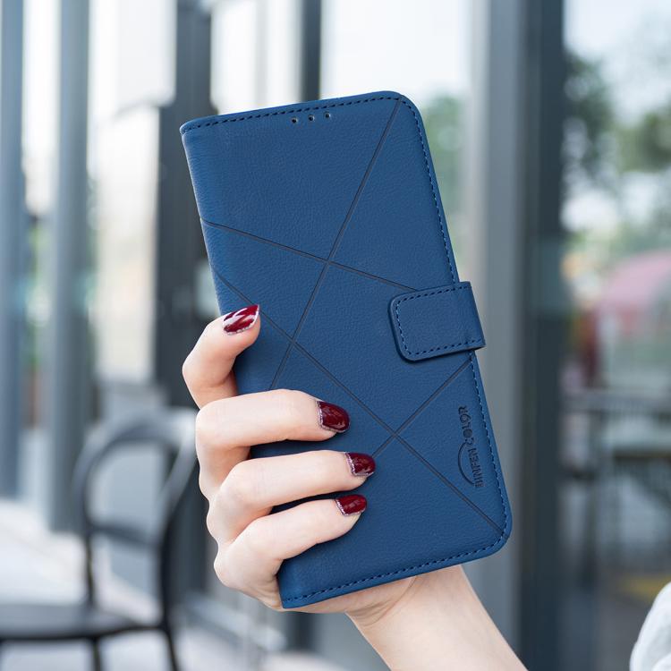 For iPhone Air Geometric Pattern RFID Leather Phone Case(Blue) - iPhone Air Cases by buy2fix | Online Shopping UK | buy2fix