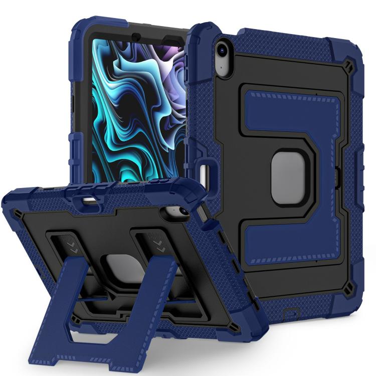 For iPad mini 6 2021 / mini 2024 Big Holder Silicone Hydric PC Tablet Case with Shoulder Strap(Navy Black) - iPad mini 2024 Cases by buy2fix | Online Shopping UK | buy2fix