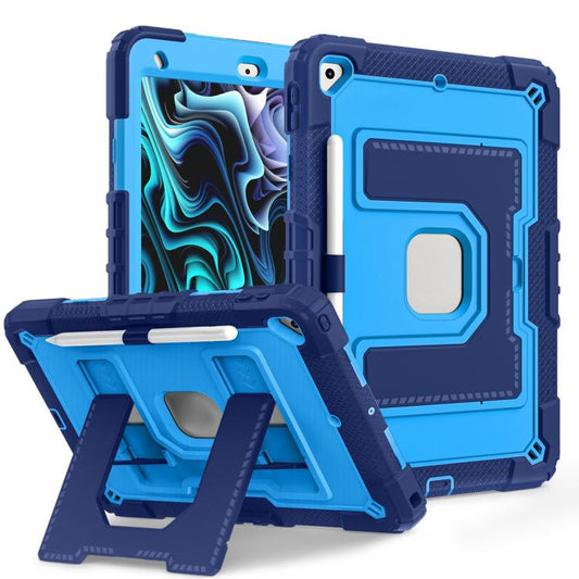 For iPad 10.2 1021 / 10.5 2019 Big Holder Silicone Hydric PC Tablet Case with Shoulder Strap(Navy Blue Blue) - iPad 10.2 Cases by buy2fix | Online Shopping UK | buy2fix