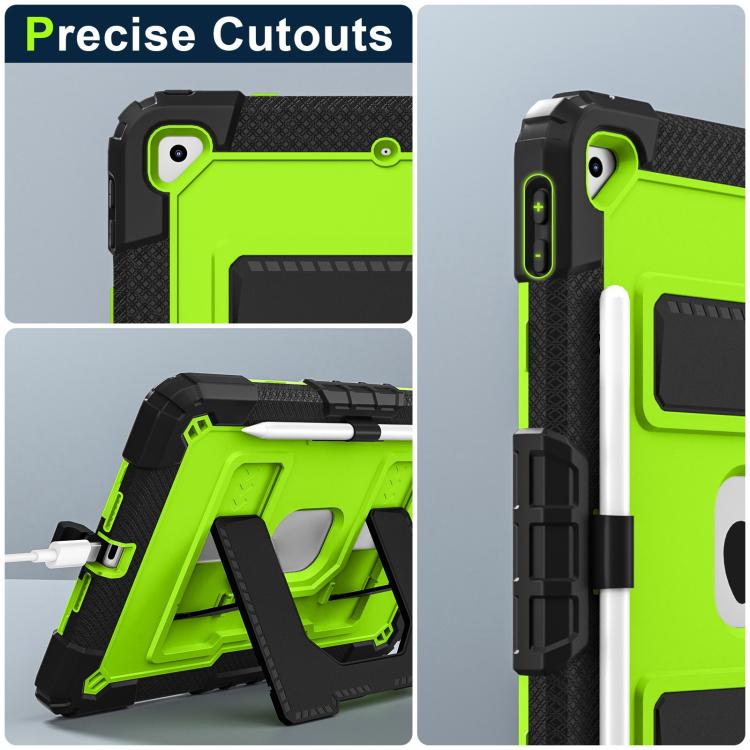 For iPad 10.2 1021 / 10.5 2019 Big Holder Silicone Hydric PC Tablet Case with Shoulder Strap(Black Olivine) - iPad 10.2 Cases by buy2fix | Online Shopping UK | buy2fix