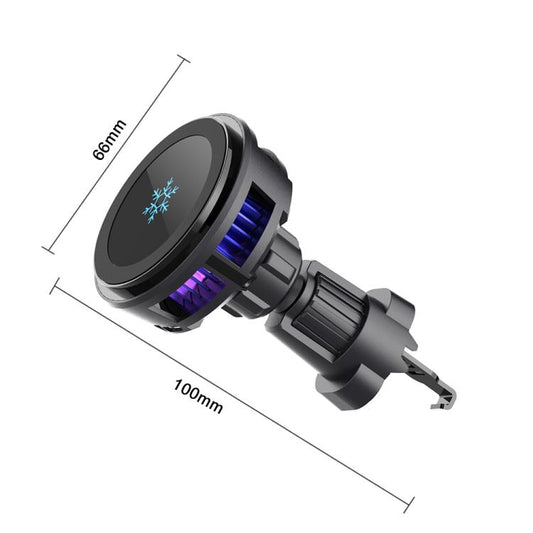 Q7 RGB Semiconductor Heat Dissipation 15W Car Wireless Charger Phone Holder(Black) - Wireless Charger Holders by buy2fix | Online Shopping UK | buy2fix