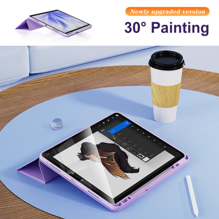 For iPad Pro 11 2024 Relieve Stress Rotatable Y-Fold Leather Tablet Case(Black) - iPad Pro 11 2024 Cases by buy2fix | Online Shopping UK | buy2fix