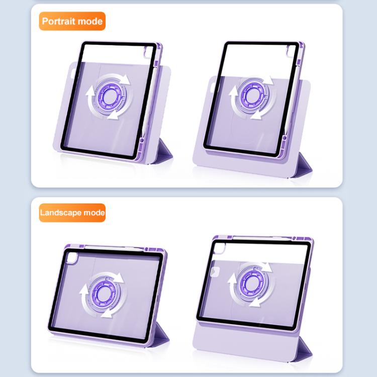 For iPad Pro 11 2024 Relieve Stress Rotatable Y-Fold Leather Tablet Case(Purple) - iPad Pro 11 2024 Cases by buy2fix | Online Shopping UK | buy2fix