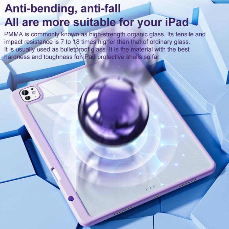 For iPad Pro 11 2024 Relieve Stress Rotatable Y-Fold Leather Tablet Case(Purple) - iPad Pro 11 2024 Cases by buy2fix | Online Shopping UK | buy2fix