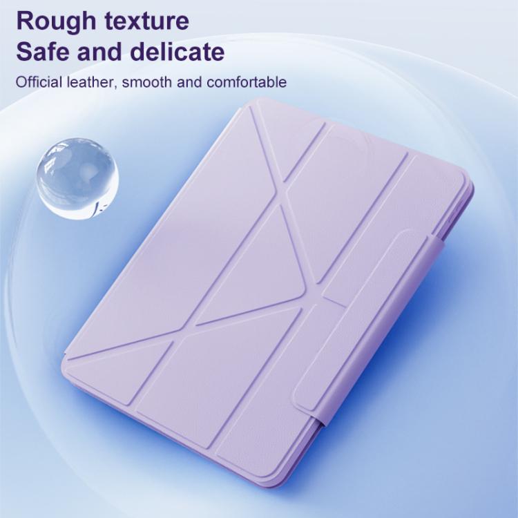 For iPad Pro 11 2024 Relieve Stress Rotatable Y-Fold Leather Tablet Case(Purple) - iPad Pro 11 2024 Cases by buy2fix | Online Shopping UK | buy2fix