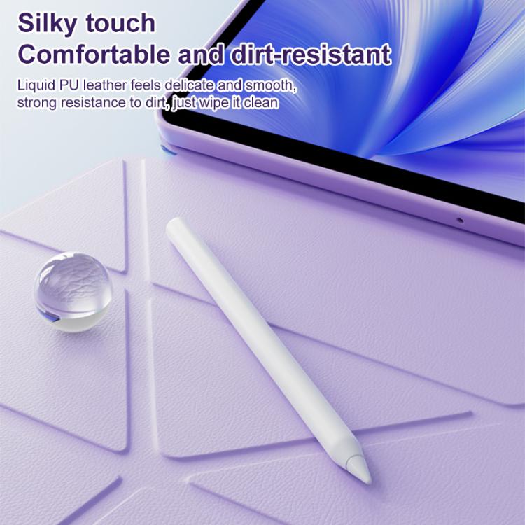 For iPad Pro 11 2024 Relieve Stress Rotatable Y-Fold Leather Tablet Case(Grey) - iPad Pro 11 2024 Cases by buy2fix | Online Shopping UK | buy2fix