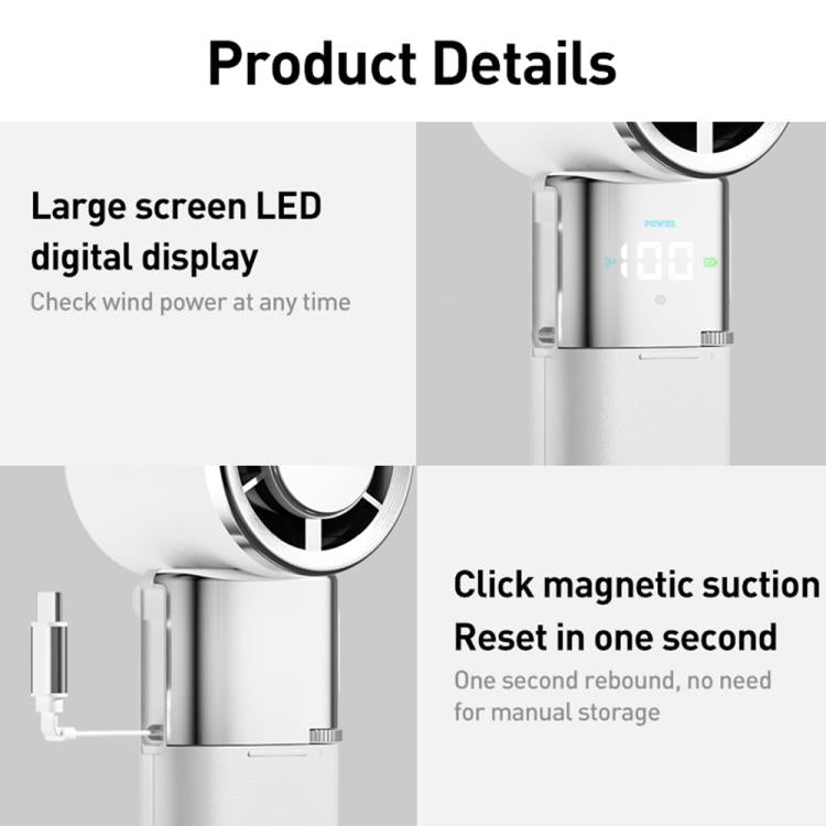 MF119 High Speed ??Ice Compress Handheld Fan with Retractable Cord(Black) - Electric Fans by buy2fix | Online Shopping UK | buy2fix