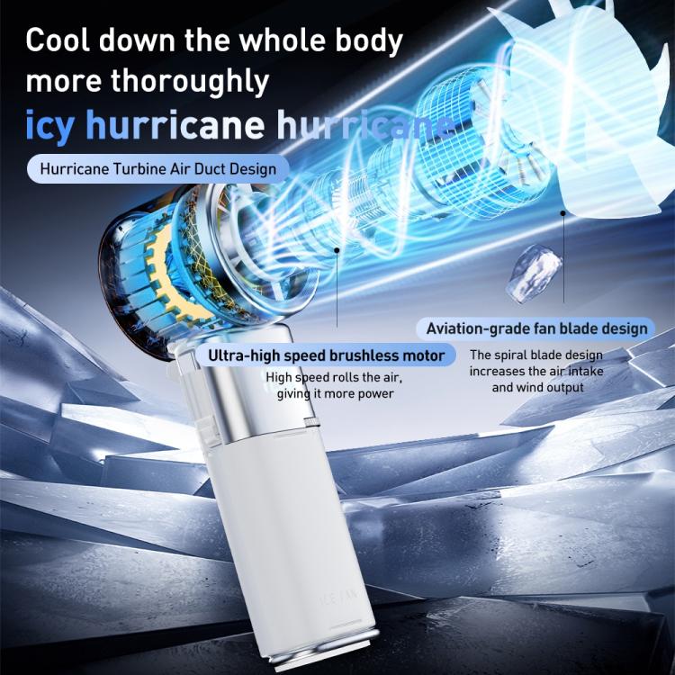 MF119 High Speed ??Ice Compress Handheld Fan with Retractable Cord(Black) - Electric Fans by buy2fix | Online Shopping UK | buy2fix