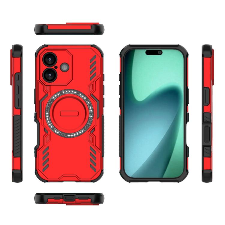 For iPhone 17 Butterfly Armor MagSafe Magnetic Ring Shockproof Phone Case(Red) - iPhone 17 Cases by buy2fix | Online Shopping UK | buy2fix