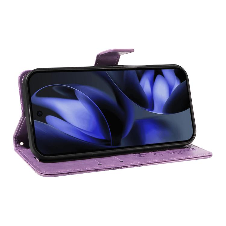 For Google Pixel 10 Global 3D Butterfly Embossed Pattern Flip Leather Phone Case(Purple) - Google Cases by buy2fix | Online Shopping UK | buy2fix