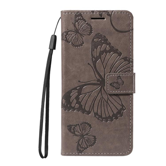 For Google Pixel 10 Global 3D Butterfly Embossed Pattern Flip Leather Phone Case(Grey) - Google Cases by buy2fix | Online Shopping UK | buy2fix