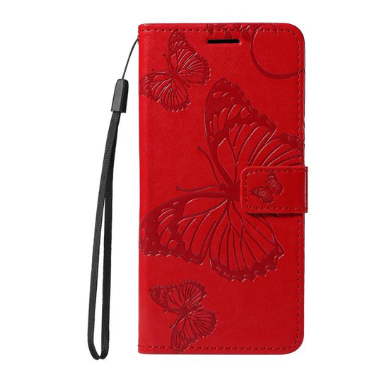 For Google Pixel 10 Pro XL Global 3D Butterfly Embossed Pattern Flip Leather Phone Case(Red) - Google Cases by buy2fix | Online Shopping UK | buy2fix