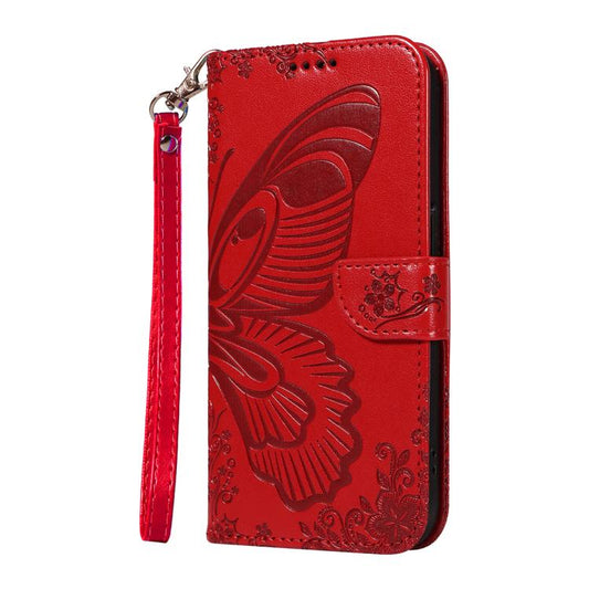 For Google Pixel 10 Pro XL 5G Global Swallowtail Butterfly Embossed Leather Phone Case(Red) - Google Cases by buy2fix | Online Shopping UK | buy2fix
