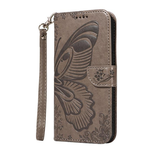 For Google Pixel 10 5G / 10 Pro 5G Global Swallowtail Butterfly Embossed Leather Phone Case(Grey) - Google Cases by buy2fix | Online Shopping UK | buy2fix
