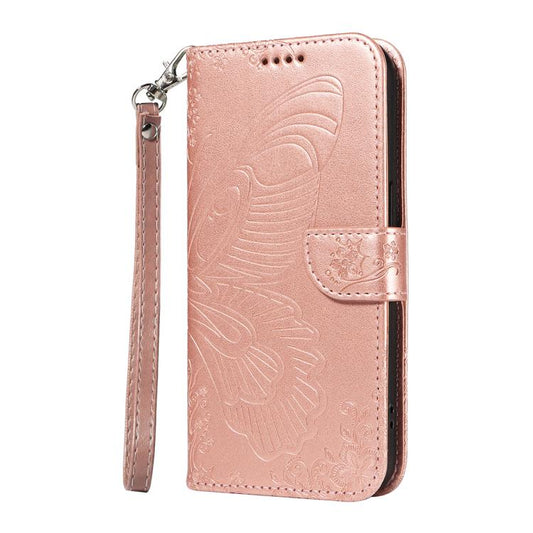 For Google Pixel 10 5G / 10 Pro 5G Global Swallowtail Butterfly Embossed Leather Phone Case(Rose Gold) - Google Cases by buy2fix | Online Shopping UK | buy2fix