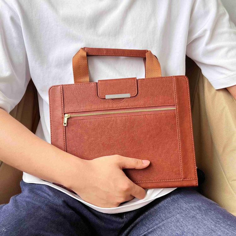 For iPad Air 13 2025 / 2024 / Pro 12.9 Zipper Handle Retro Smart Leather Tablet Case(Brown) - iPad Air 13 2025 / 2024 Cases by buy2fix | Online Shopping UK | buy2fix