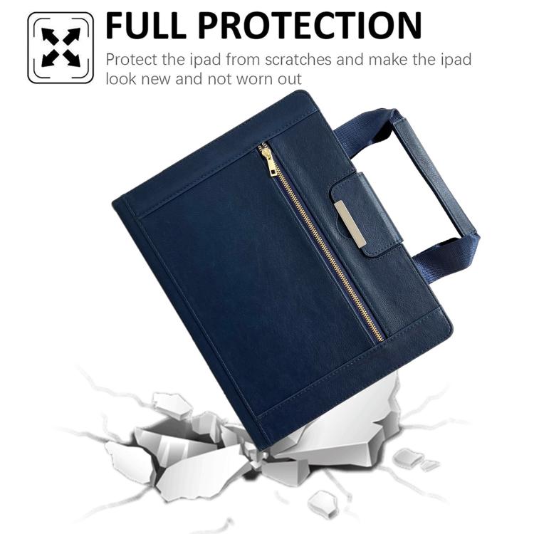 For iPad mini 2024 / 6 Zipper Handle Retro Smart Leather Tablet Case(Royal Blue) - iPad mini 2024 Cases by buy2fix | Online Shopping UK | buy2fix
