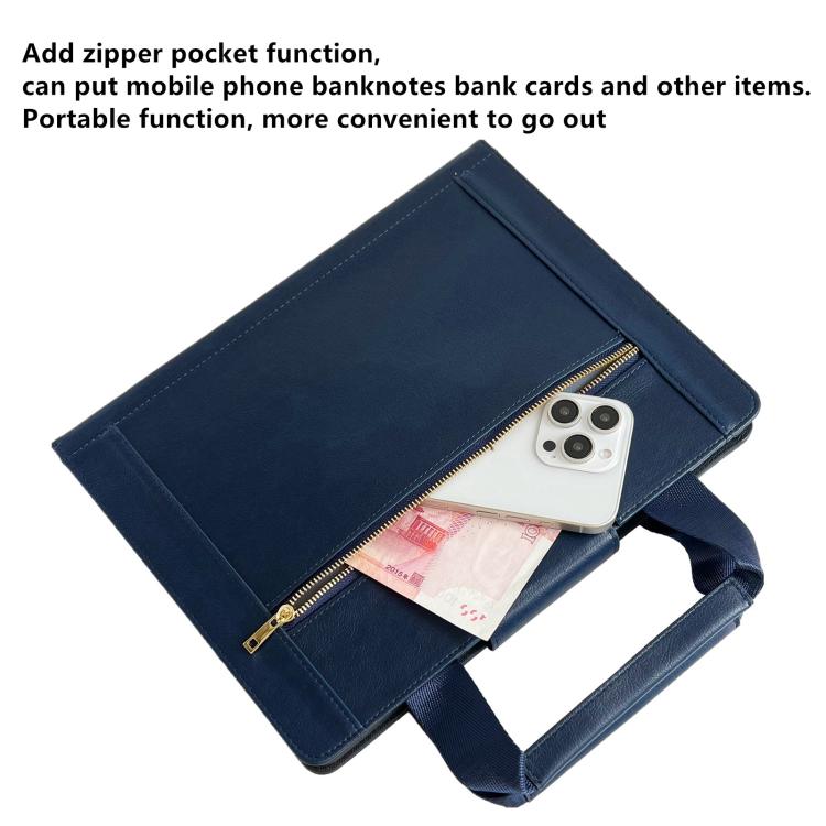 For iPad mini 2024 / 6 Zipper Handle Retro Smart Leather Tablet Case(Royal Blue) - iPad mini 2024 Cases by buy2fix | Online Shopping UK | buy2fix