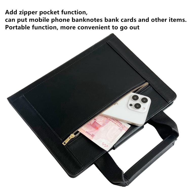For iPad mini 2024 / 6 Zipper Handle Retro Smart Leather Tablet Case(Black) - iPad mini 2024 Cases by buy2fix | Online Shopping UK | buy2fix