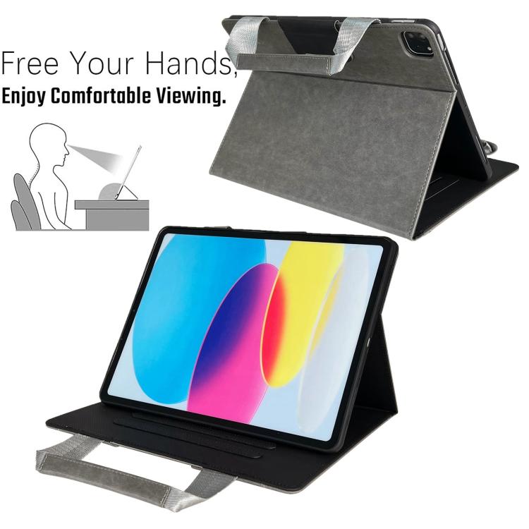 For iPad mini 2024 / 6 Zipper Handle Retro Smart Leather Tablet Case(Grey) - iPad mini 2024 Cases by buy2fix | Online Shopping UK | buy2fix