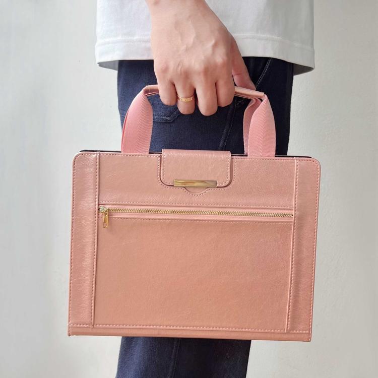 For iPad mini 2024 / 6 Zipper Handle Retro Smart Leather Tablet Case(Rose Gold) - iPad mini 2024 Cases by buy2fix | Online Shopping UK | buy2fix
