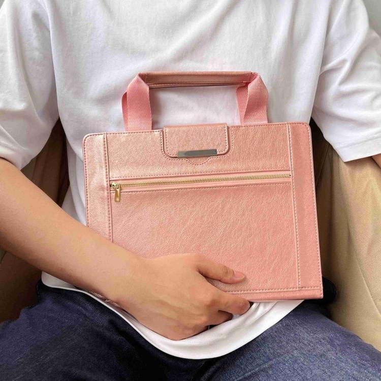 For iPad mini 2024 / 6 Zipper Handle Retro Smart Leather Tablet Case(Rose Gold) - iPad mini 2024 Cases by buy2fix | Online Shopping UK | buy2fix