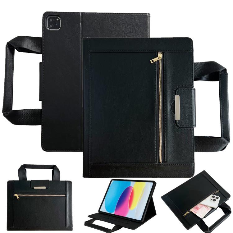 For iPad Pro 11 2024 Zipper Handle Retro Smart Leather Tablet Case(Black) - iPad Pro 11 2024 Cases by buy2fix | Online Shopping UK | buy2fix