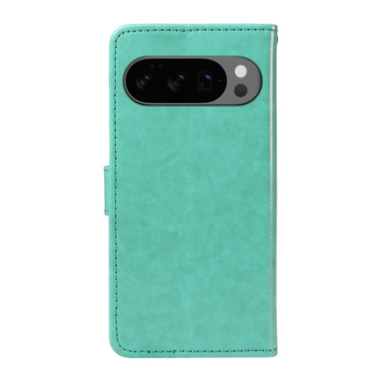 For Google Pixel 10 / 10 Pro Global Cat and Bee Embossed Flip Leather Phone Case(Green) - Google Cases by buy2fix | Online Shopping UK | buy2fix