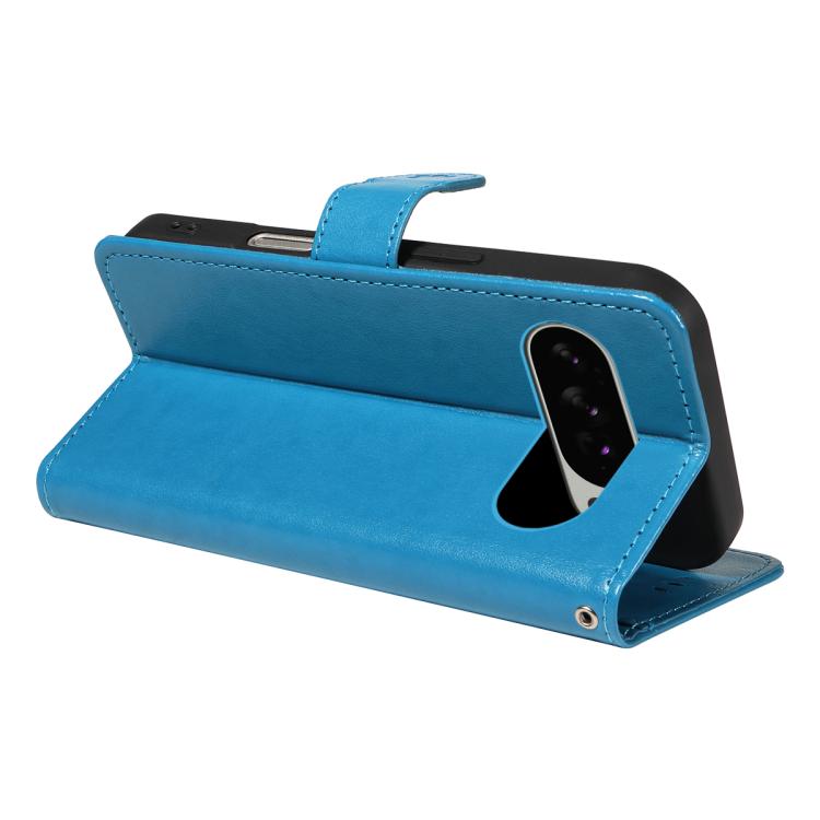 For Google Pixel 10 Pro XL 5G Global Cat and Bee Embossed Flip Leather Phone Case(Blue) - Google Cases by buy2fix | Online Shopping UK | buy2fix