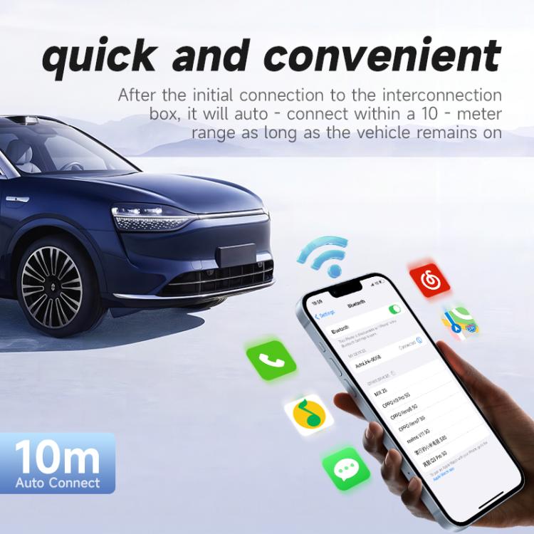 2 in 1 USB Wired to Wireless Car CarPlay / Android Box Adapter, with USB and Type-C Cable(Black) - Bluetooth Adapters by buy2fix | Online Shopping UK | buy2fix