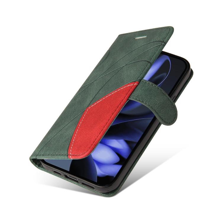 For Google Pixel 10 5G / 10 Pro 5G Global Dual-color Splicing Flip Leather Phone Case(Green) - Google Cases by buy2fix | Online Shopping UK | buy2fix