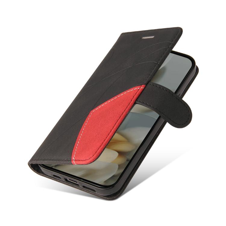 For Google Pixel 10 Pro XL 5G Global Dual-color Splicing Flip Leather Phone Case(Black) - Google Cases by buy2fix | Online Shopping UK | buy2fix