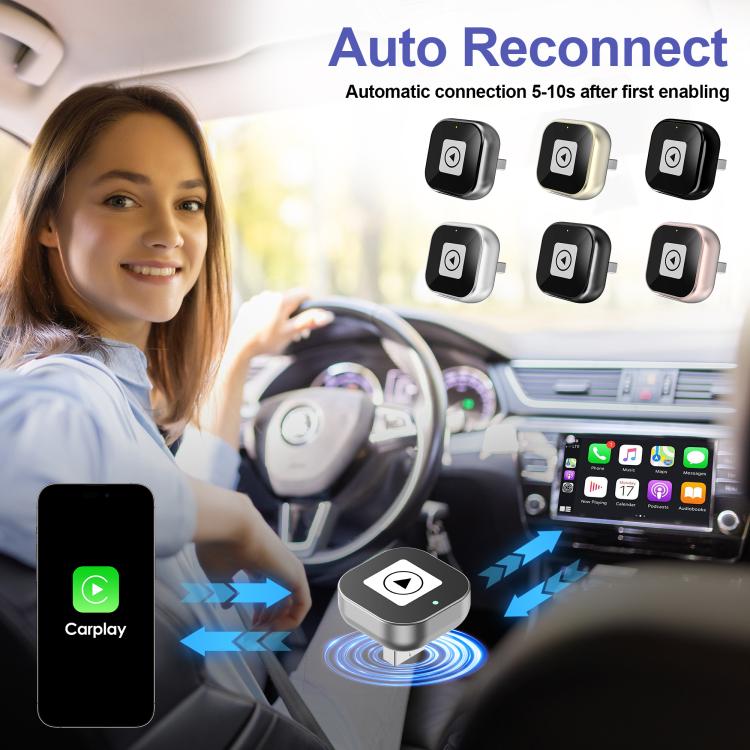 2 in 1 mini USB Wired to Wireless Car CarPlay / Android Auto Box Adapter(Silver) - Bluetooth Adapters by buy2fix | Online Shopping UK | buy2fix