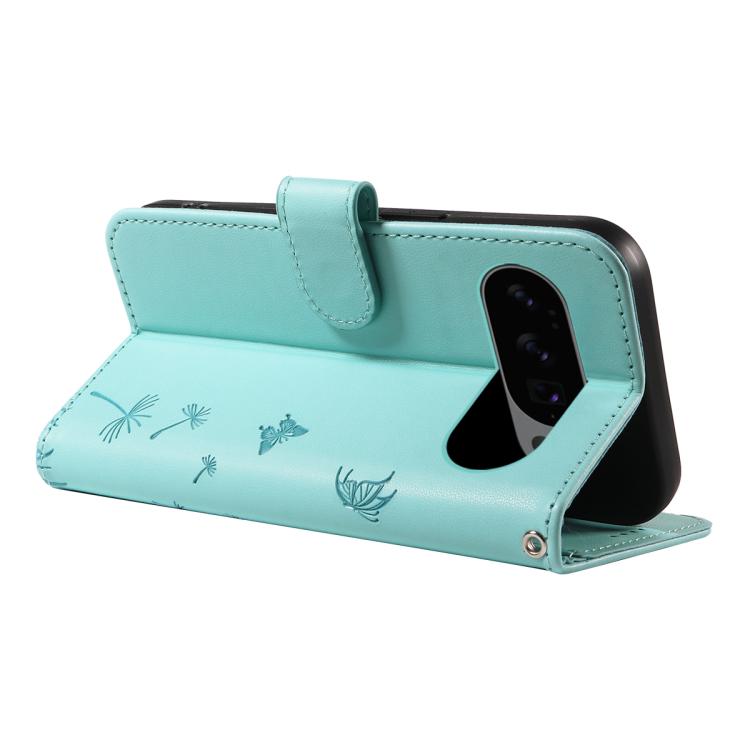 For Google Pixel 10 5G / 10 Pro 5G Global Dandelion Embossed Pattern Flip Leather Phone Case(Green) - Google Cases by buy2fix | Online Shopping UK | buy2fix