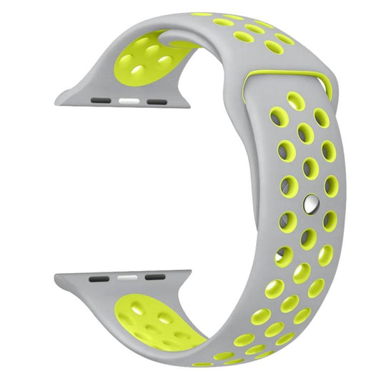 For Apple Watch 46mm / 49mm / 45mm / 44mm xDfind Two Color Silicone Sports Watch Band(Grey Yellow) - Watch Bands by xDfind | Online Shopping UK | buy2fix