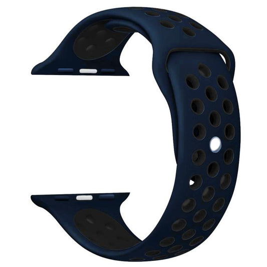 For Apple Watch 42mm / 41mm / 40mm / 38mm xDfind Two Color Silicone Sports Watch Band(Blue Black) - Watch Bands by xDfind | Online Shopping UK | buy2fix