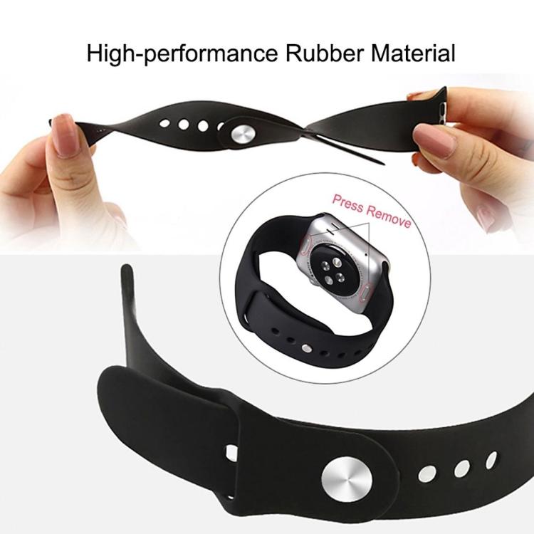 For Apple Watch 46mm / 49mm / 45mm / 44mm xDfind Solid Color Silicone Sports Watch Band(Black) - Watch Bands by xDfind | Online Shopping UK | buy2fix