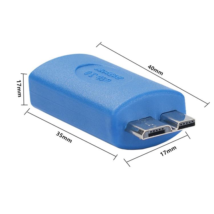 USB3.0 Mobile Hard Drive Computer Adapter, Model:Type-C Female to Micro USB Male(Blue) - OTG Adapter by buy2fix | Online Shopping UK | buy2fix
