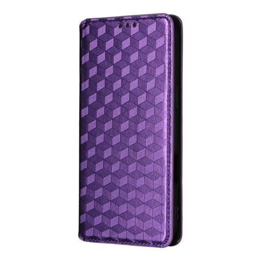 For iPhone Air Cubic Grid Texture Flip Leather Phone Case(Purple) - iPhone Air Cases by buy2fix | Online Shopping UK | buy2fix