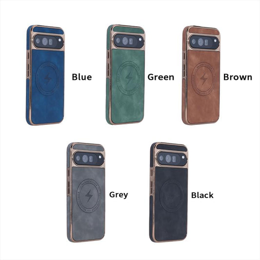 For Google Pixel 10 Pro XL Electroplated PC Sheepskin Invisible Magnetic MagSafe Phone Case(Brown) - Google Cases by buy2fix | Online Shopping UK | buy2fix