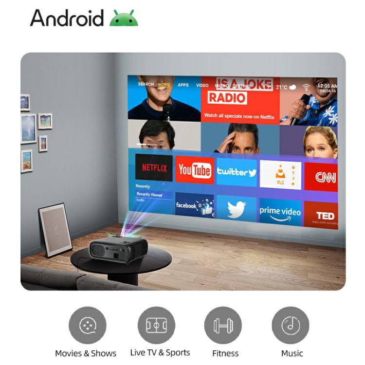 AUN AKEY9S 1080P 1000ANSI Autofocus WIFI Display Smart Projector, AU Plug(Black) - LED Projector by AUN | Online Shopping UK | buy2fix