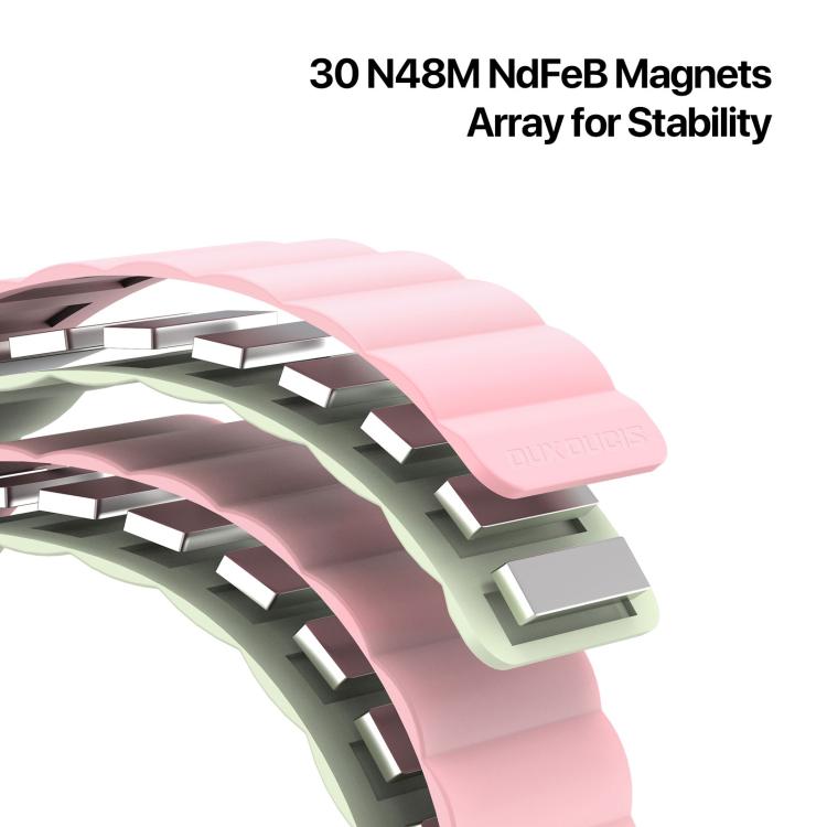 For Apple Watch 46mm / 49mm / 45mm / 44mm DUX DUCIS SD Series Double-Sided Blind Insert Silicone Magnetic Watch Strap(Light Pink + Light Green) - Watch Bands by DUX DUCIS | Online Shopping UK | buy2fix