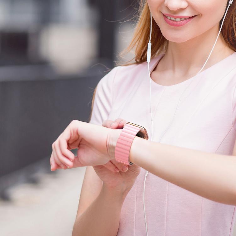 For Apple Watch 46mm / 49mm / 45mm / 44mm DUX DUCIS SD Series Double-Sided Blind Insert Silicone Magnetic Watch Strap(Light Pink + Light Green) - Watch Bands by DUX DUCIS | Online Shopping UK | buy2fix