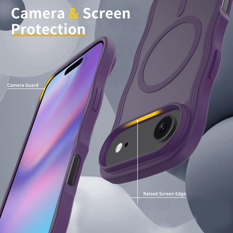 For iPhone Air Skin Feel Wave Texture MagSafe Phone Case(Purple) - iPhone Air Cases by buy2fix | Online Shopping UK | buy2fix