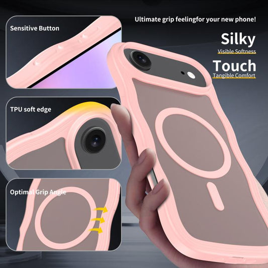 For iPhone Air Skin Feel Wave Texture MagSafe Phone Case(Pink) - iPhone Air Cases by buy2fix | Online Shopping UK | buy2fix