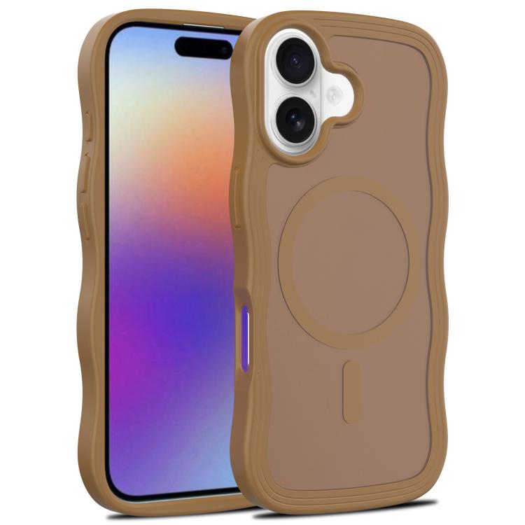 For iPhone 17 Skin Feel Wave Texture MagSafe Phone Case(Brown) - iPhone 17 Cases by buy2fix | Online Shopping UK | buy2fix